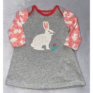 Baby Boden bunny rabbit gray dress 3-6m EUC Easter